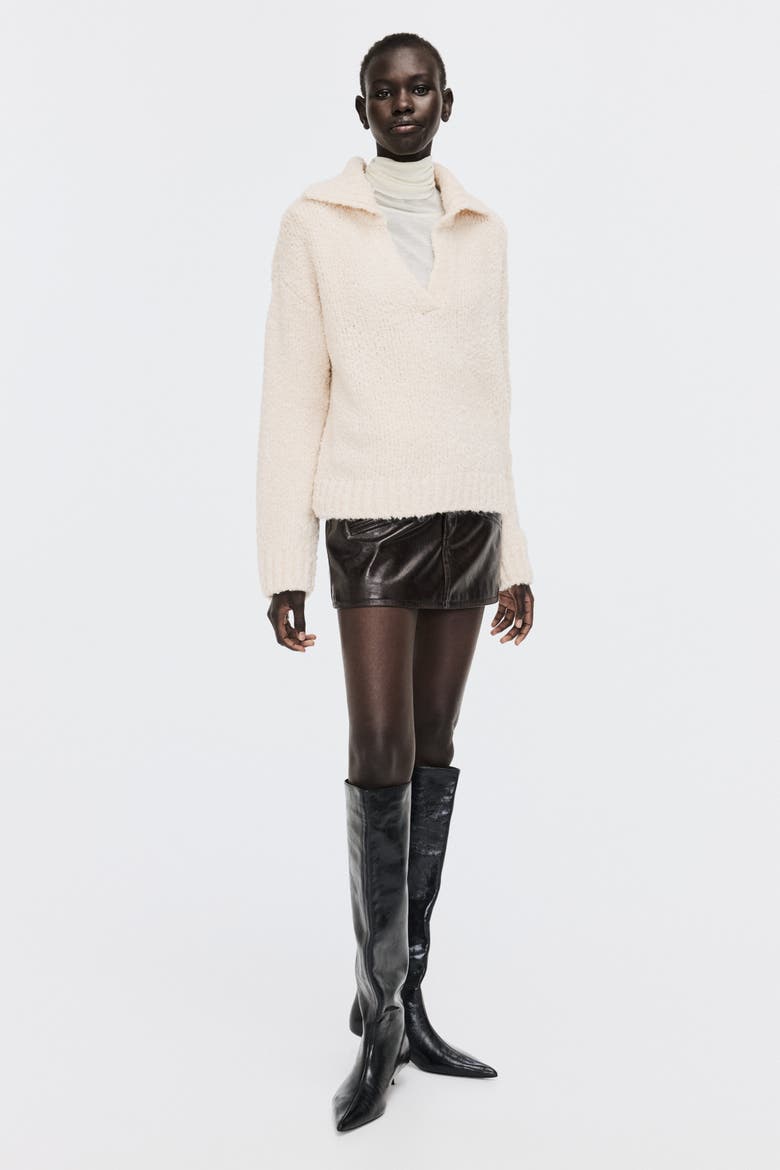 Oversized Collared Jumper, Alternate, color, Light beige