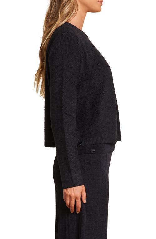 Barefoot Dreams Cozychic Ultra Light Striped Cardigan In Black