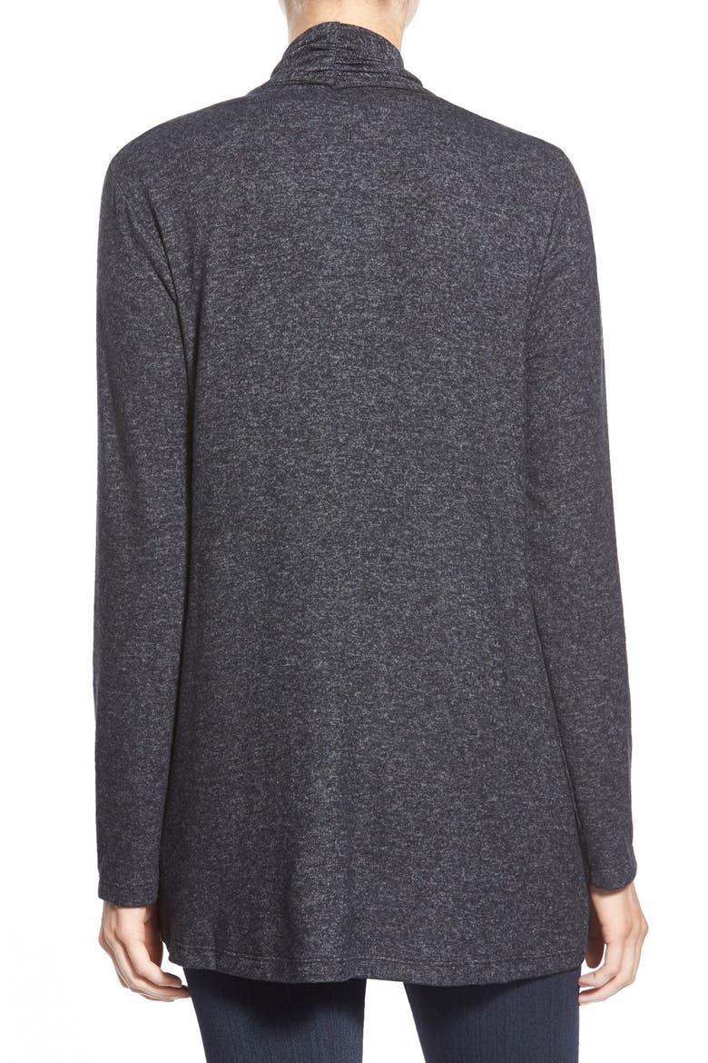 Two-Pocket Drape Front Cardigan, Alternate, color, BLACK
