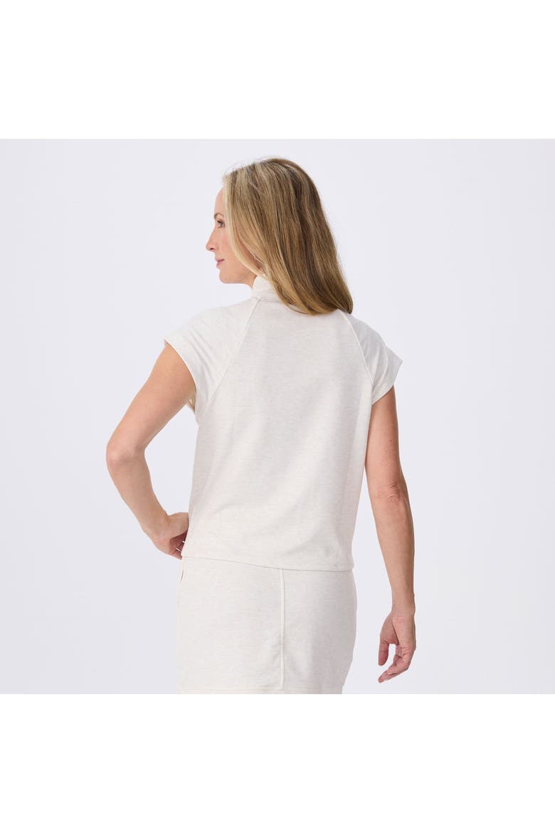 Victoria Half Zip Cap Sleeve Pullover, Alternate, color, Birch