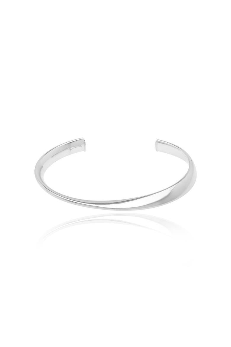 Sculpted Cuff Bangle, Main, color, Sterling Silver