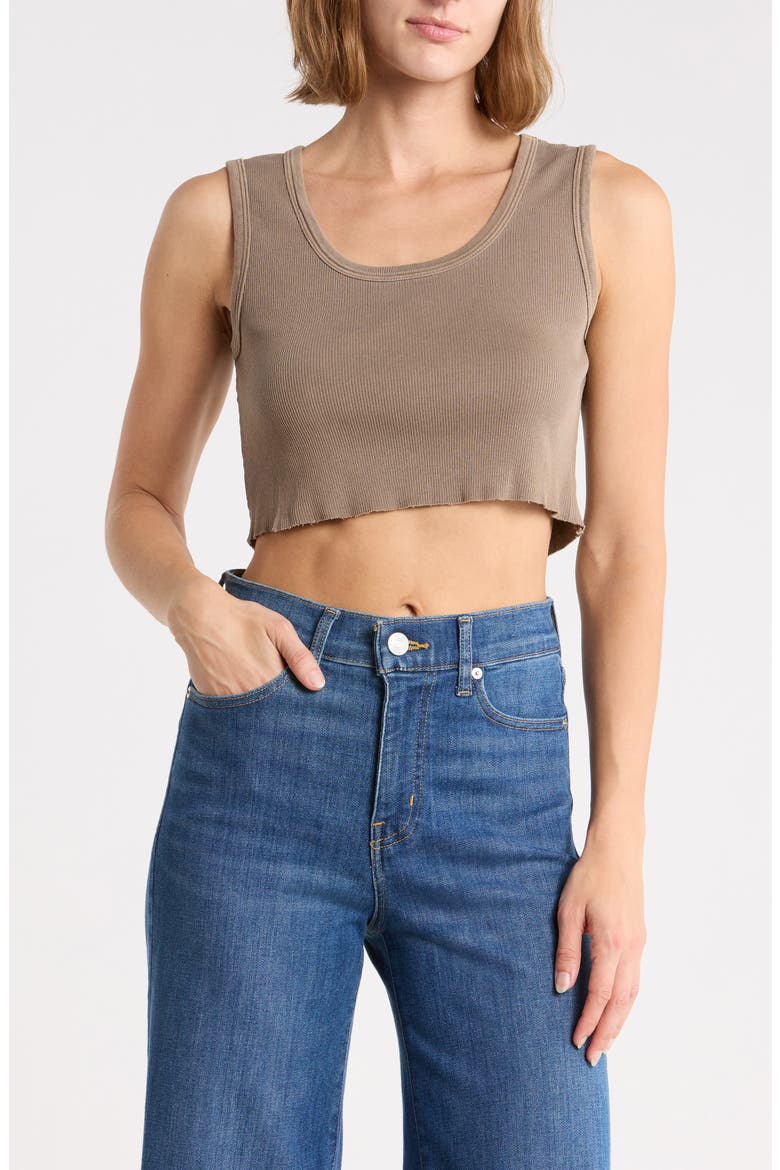 Malibu Organic Cotton Crop Tank, Main, color, VINTAGE BROWN