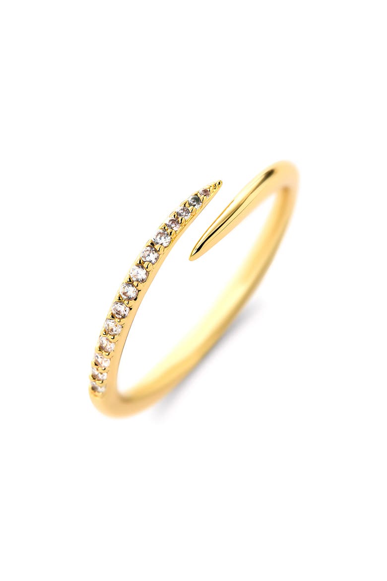 Oren Cubic Zirconia Bypass Ring, Main, color, GOLD / CLEAR