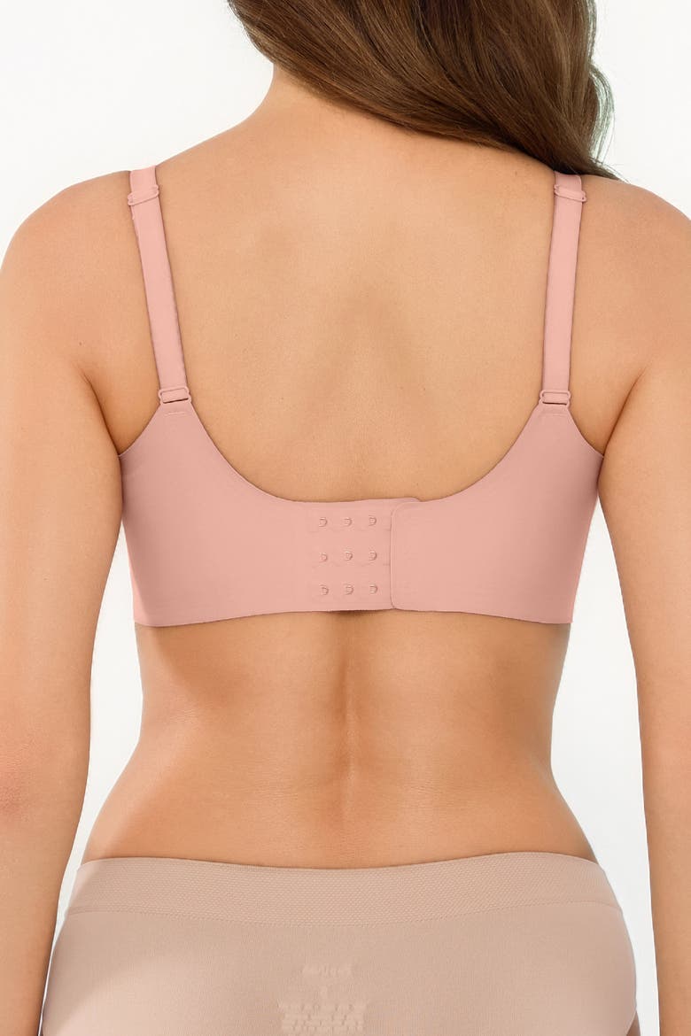 Seamless Wireless Jelly Leopard Contour Minimizer Support Bra, Alternate, color, Dusty Rose