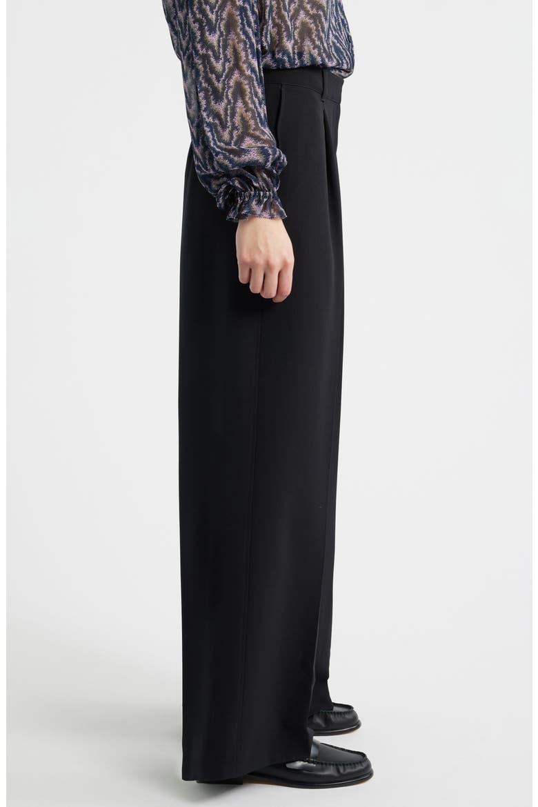 Tiwi Pleated Wide Leg Pants, Alternate, color, BLACK