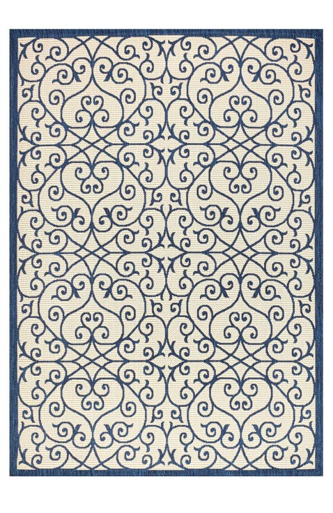 Madrid Vintage Filigree Textured Weave Indoor/Outdoor Area Rug