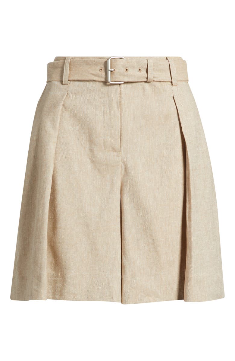 Halogen<sup>®</sup> Belted Pleated Longer Length Shorts, Alternate, color, Pebble