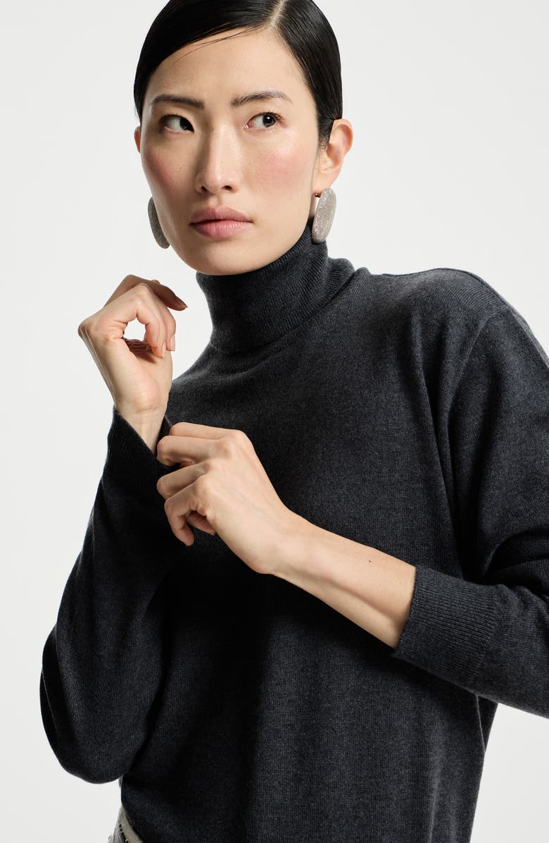 Brunello Cucinelli Cashmere sweater with monili, Alternate, color, Anthracite