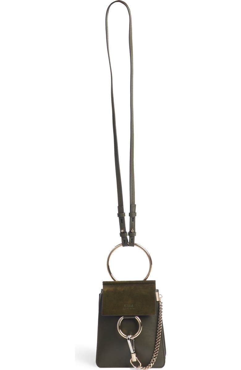Chloé Faye Small Suede & Leather Bracelet Bag, Main, color,