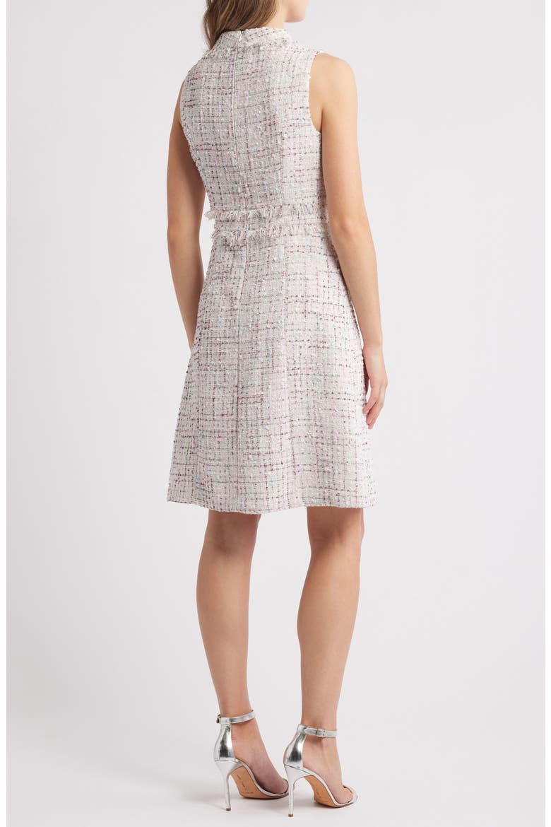 Roll Neck Sleeveless Tweed Dress, Alternate, color, MINT