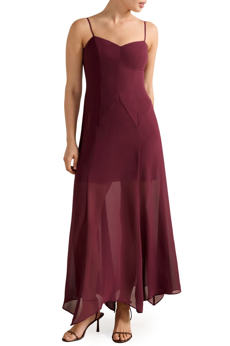 Honey Sheer Maxi Dress with Cape, Alternate, color, IMPERIAL PORT