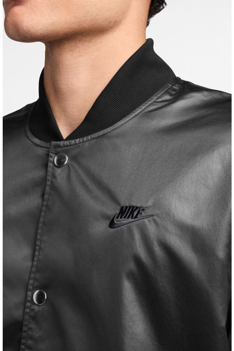 Sportswear Club Water Repellent Varsity Jacket, Alternate, color, BLACK/ ANTHRACITE