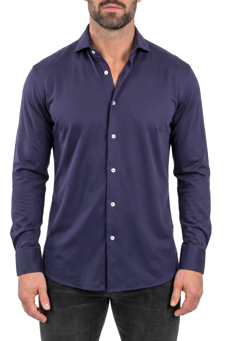 Einstein Contemporary Fit Button-Up Shirt, Main, color, BLUE