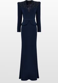 Jenny Packham Night Flowering Sequin-Embellished V-neck Maxi Dress