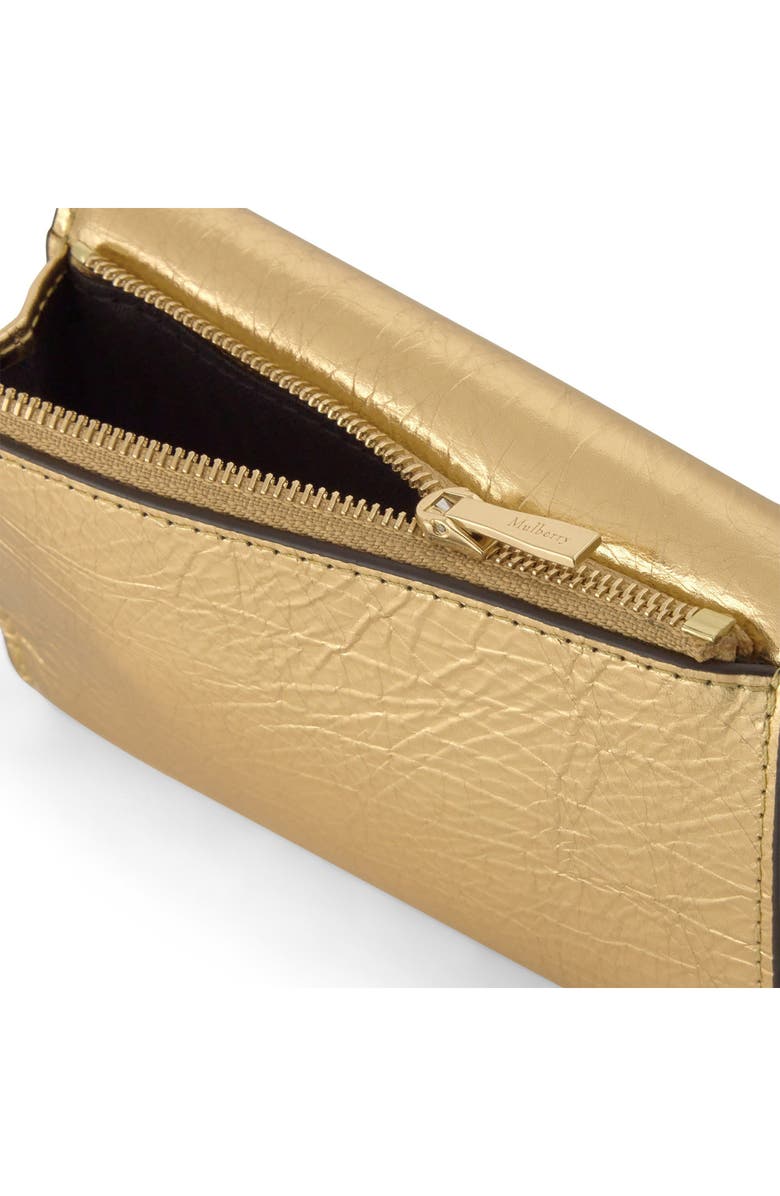Mulberry Darley Folded Multi-Card Metallic Leather Wallet, Alternate, color, Somerset Gold