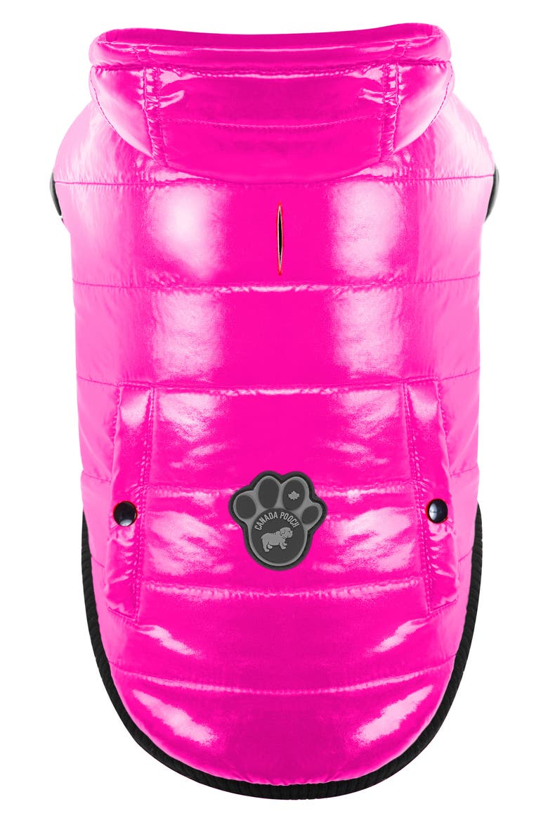 Shiny Puffer Vest, Alternate, color, PINK