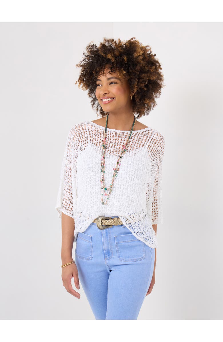 Joe Browns Popcorn Knit Pullover Sweater, Main, color, White