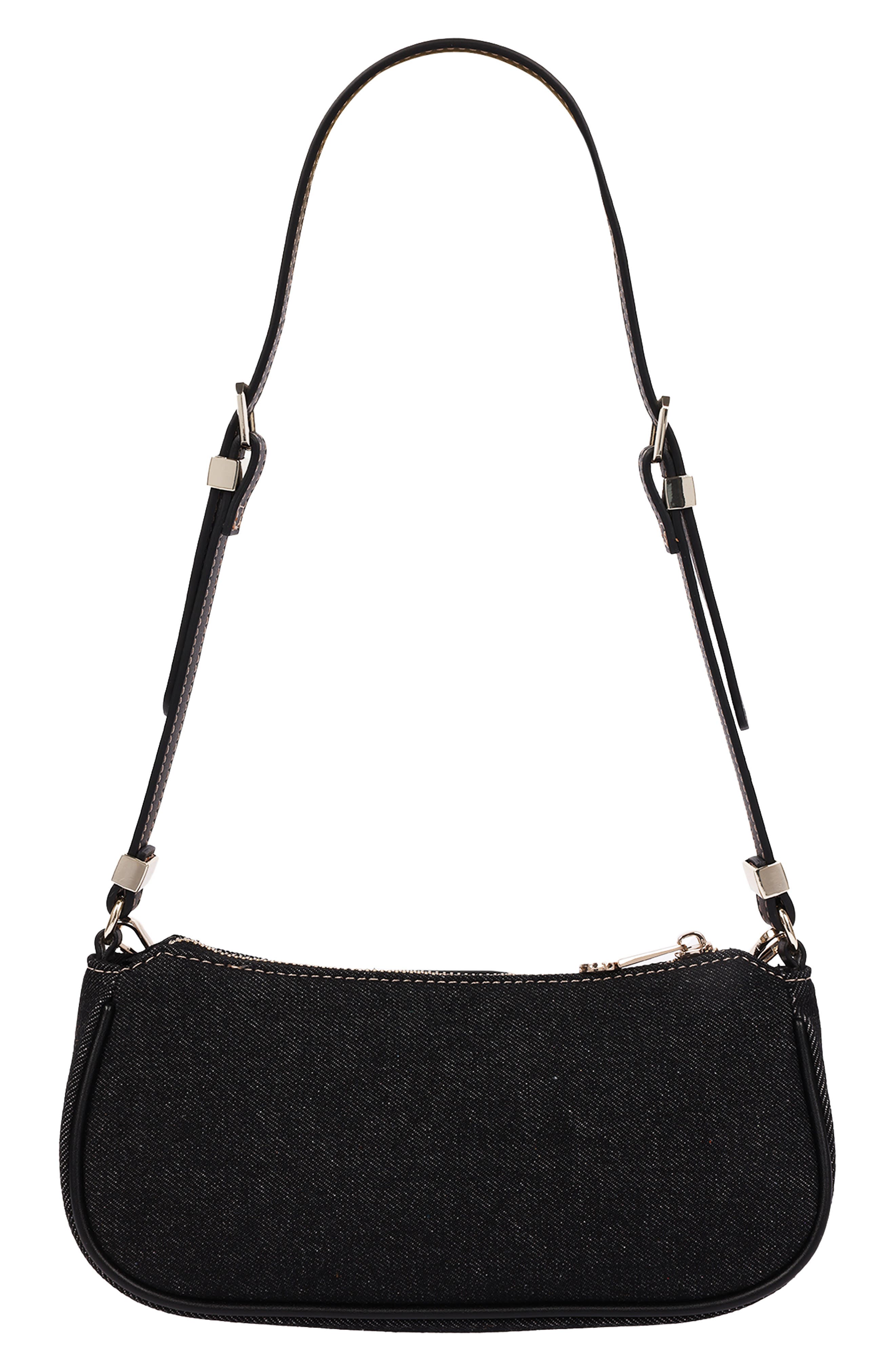 Horseshoe Chain Baguette Bag, Alternate, color, BLACK