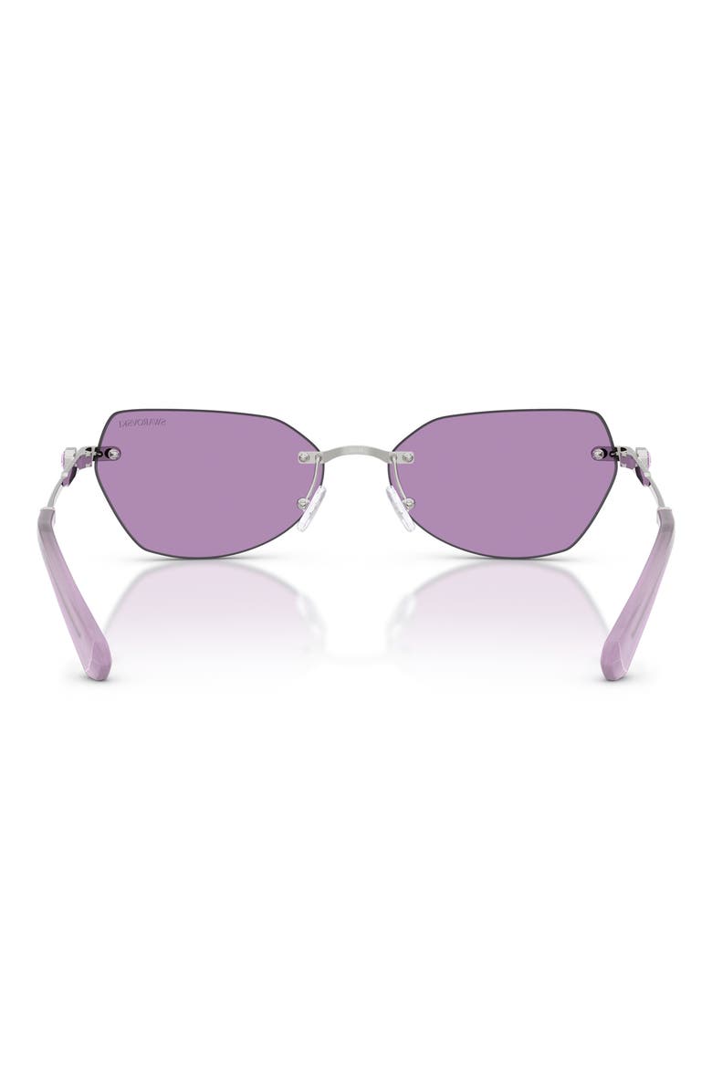 58mm Irregular Sunglasses, Alternate, color, SILVER / VIOLET
