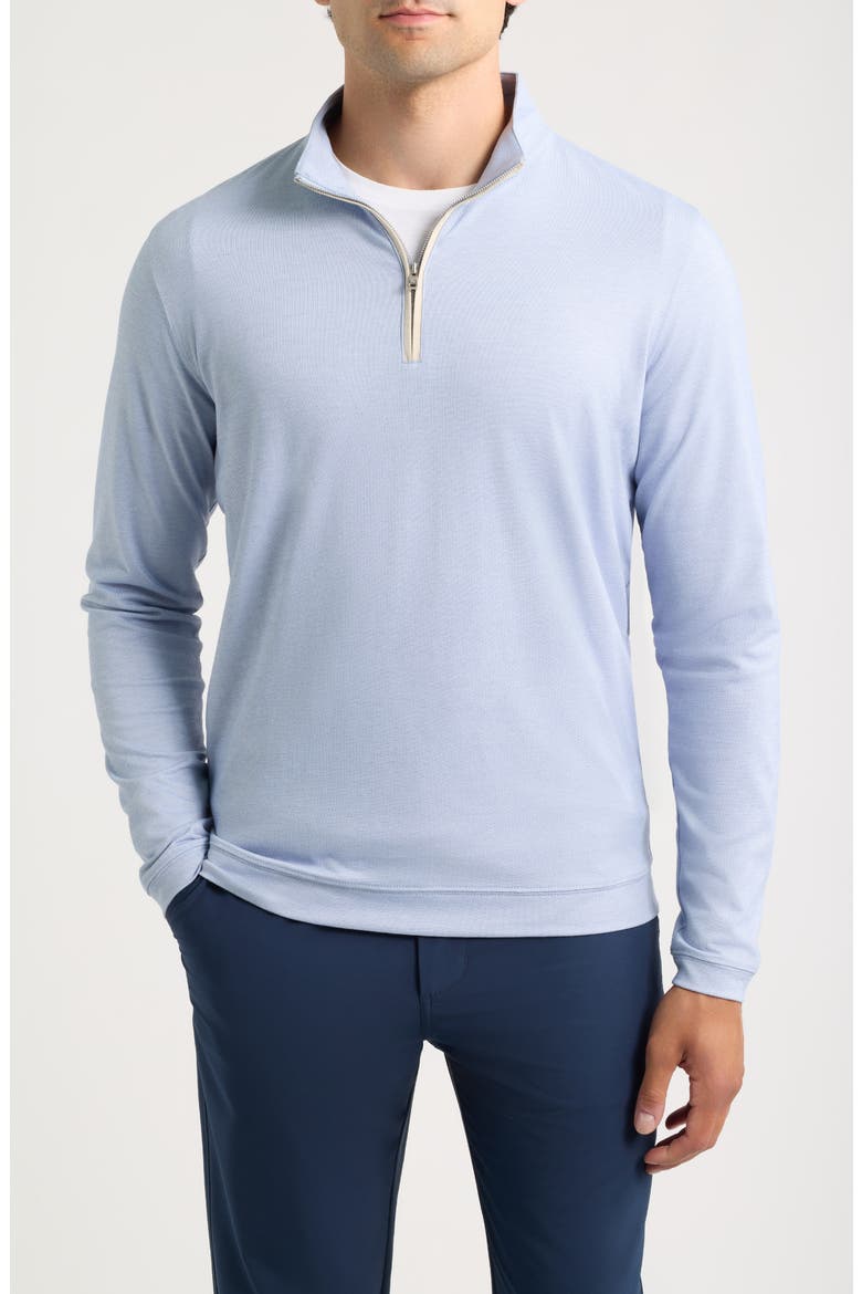Crown Crafted Albatross Piqué Quarter-Zip Pullover, Main, color, WINDY BLUE