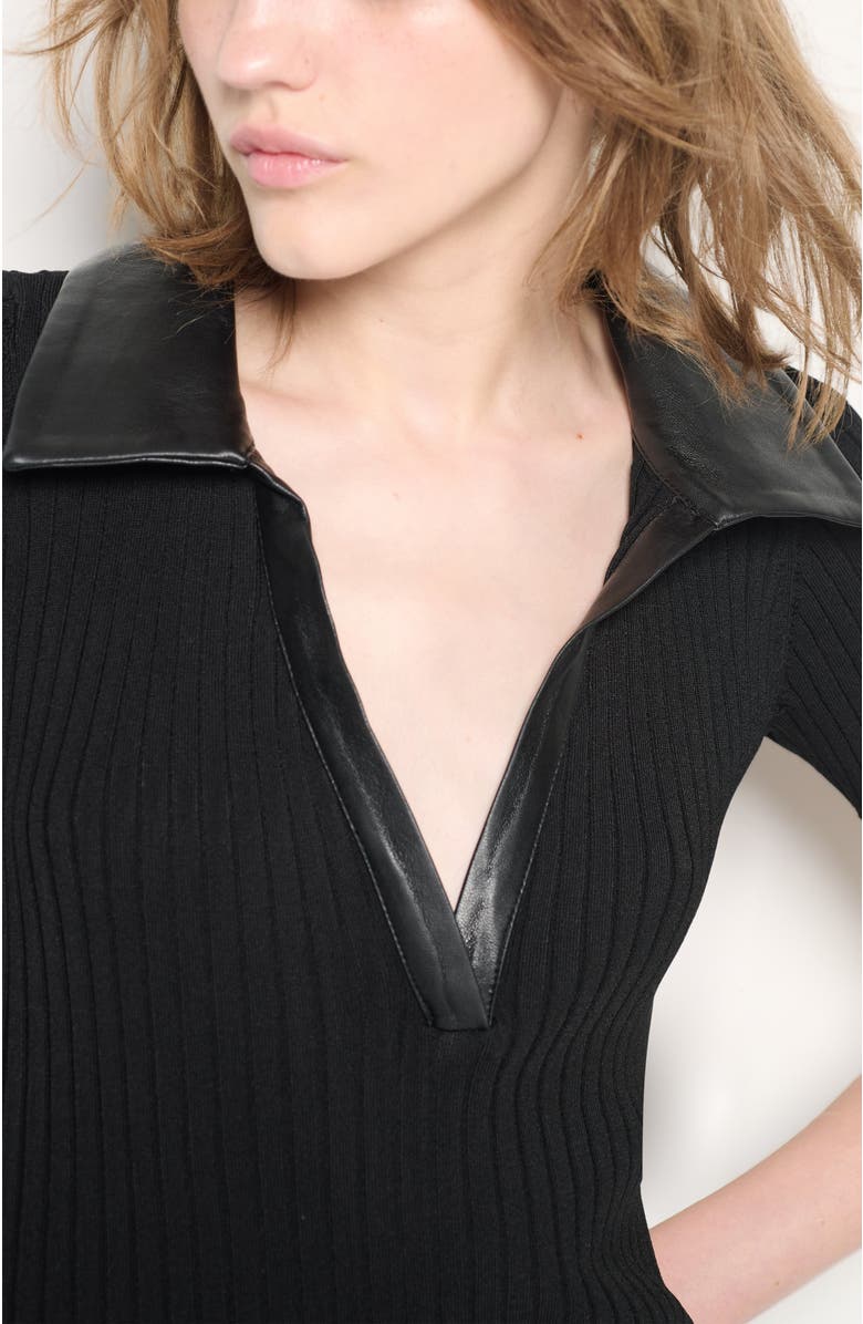 AS by DF Rowan Ribbed Top, Alternate, color, Black