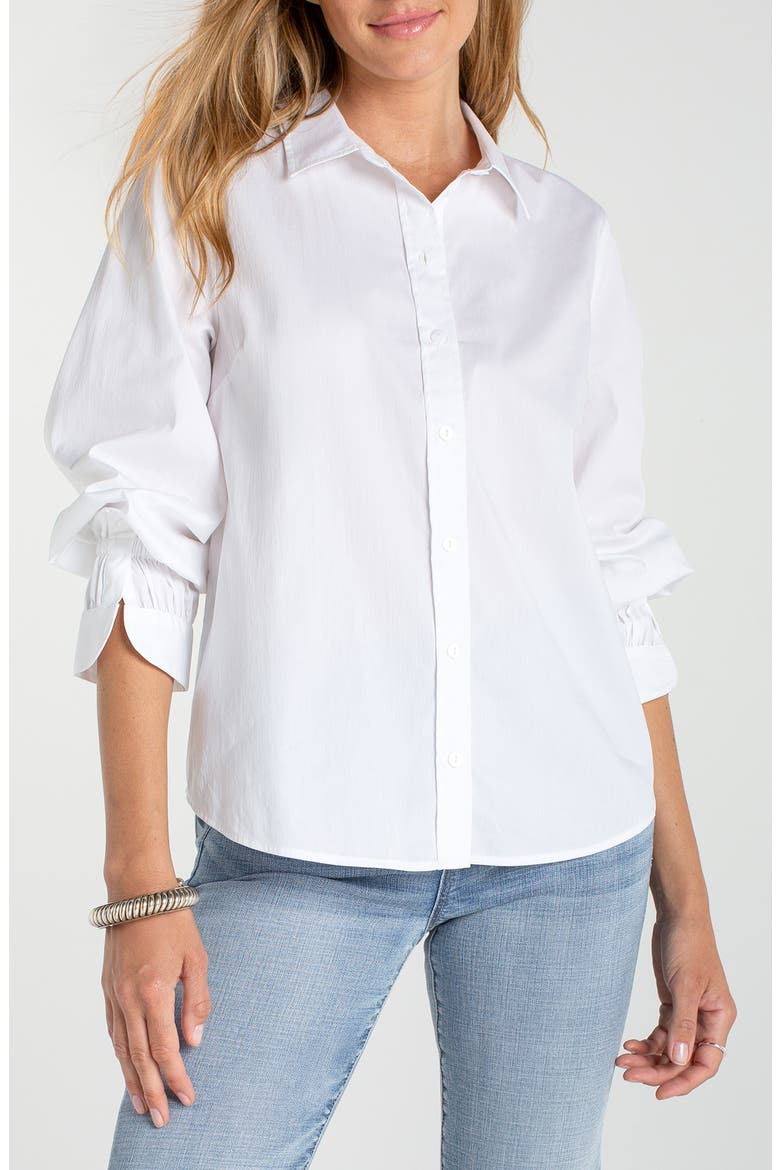 Adjustable Sleeve Shirt, Main, color, WHITE