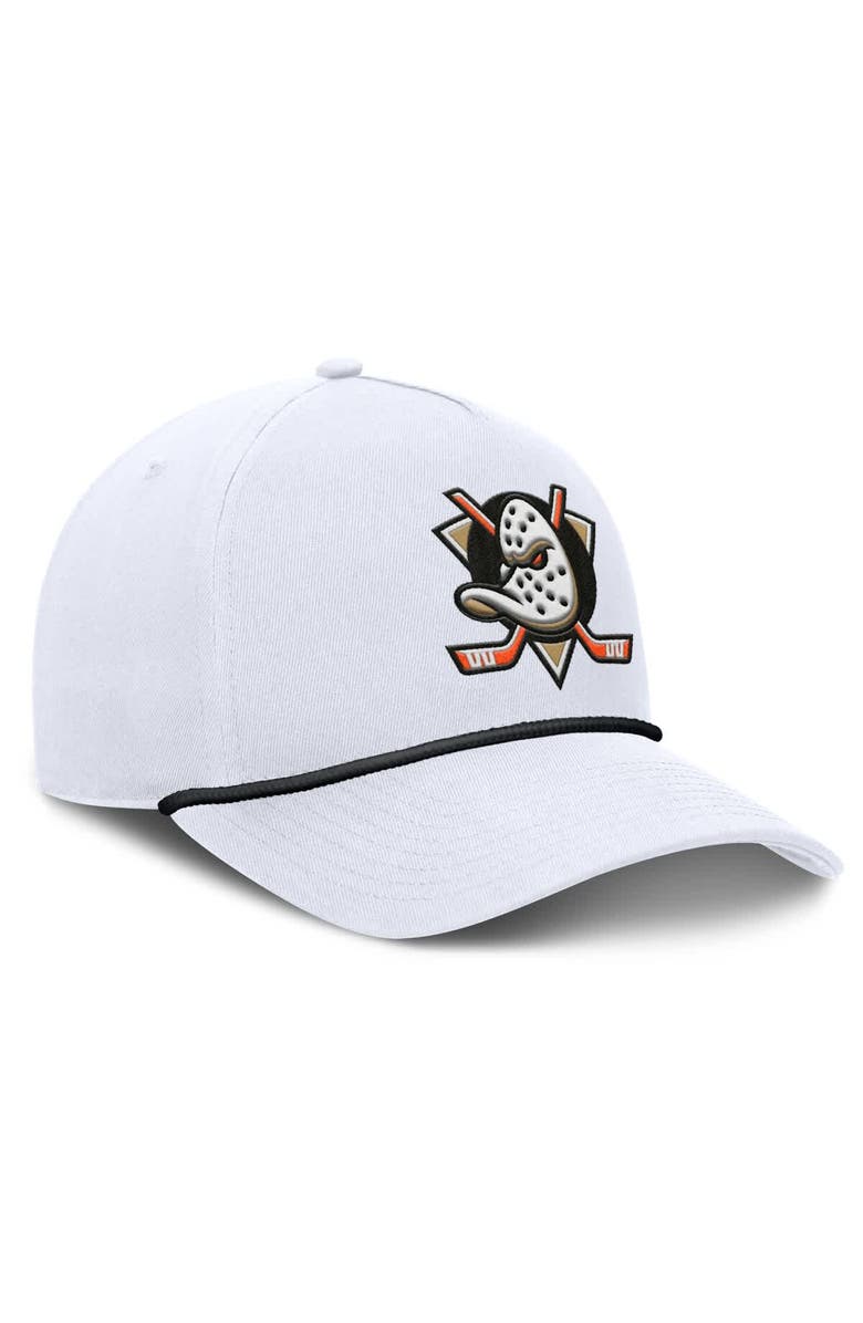 FANATICS Men's Fanatics White Anaheim Ducks Rope A-Frame Adjustable Hat, Alternate, color, 
