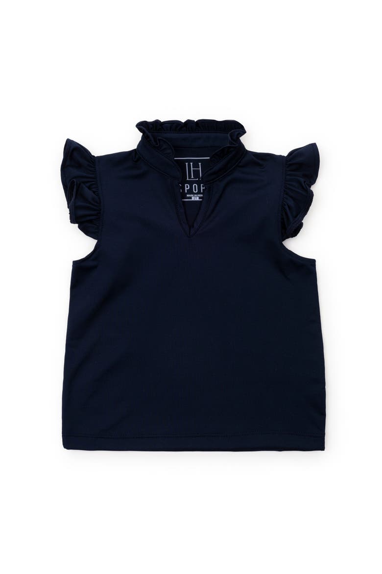 Ellie Girls' Sleeveless Ruffled Top by LH Sport, Main, color, Navy