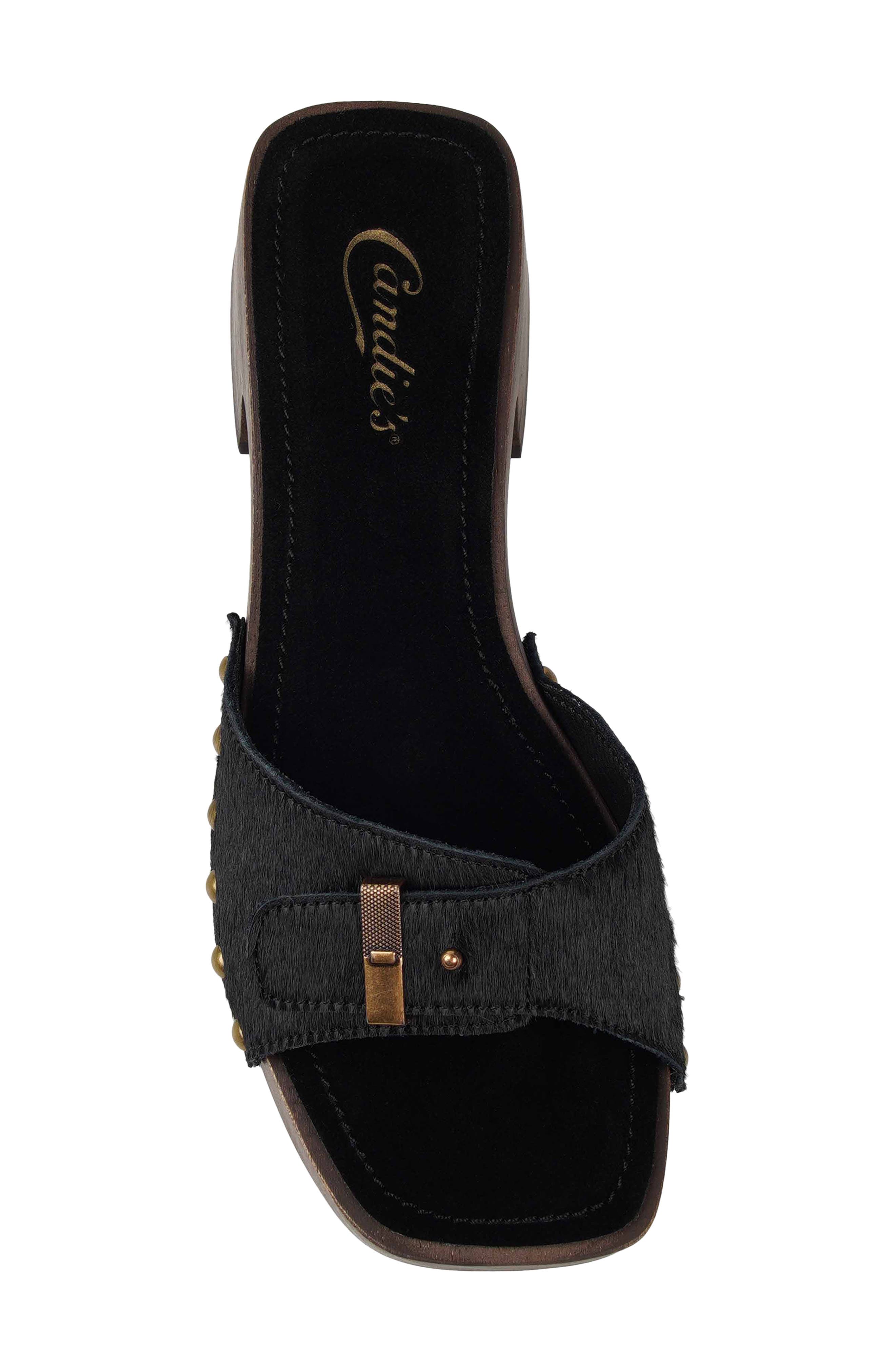 Candie's Shanda Platform Slide Sandal, Alternate, color, Black Leather