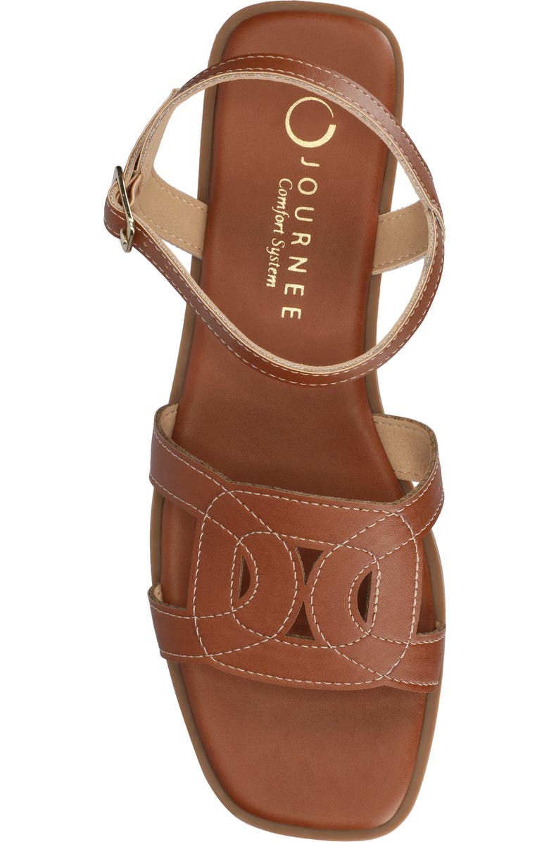 Journee Collection Bridey Sandal, Alternate, color, Cognac