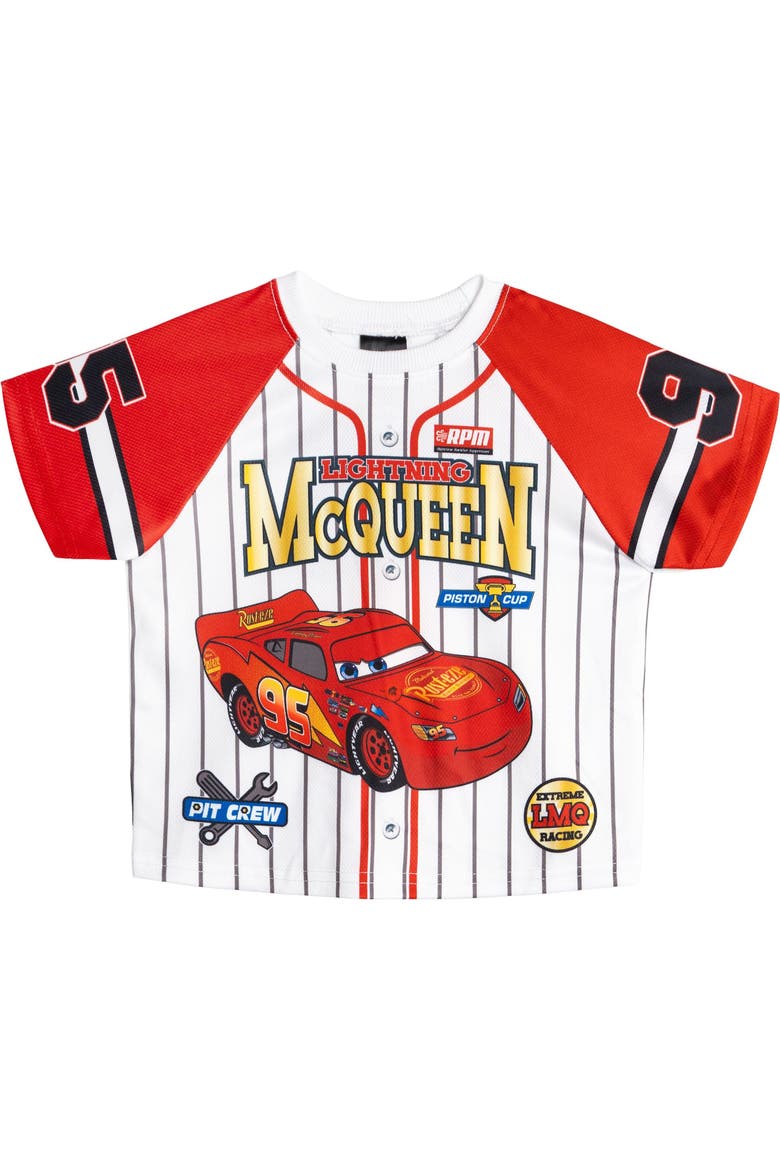 Cars Lightning McQueen 2-Piece Baseball Jersey and Shorts Set, Alternate, color, McQueen White Black
