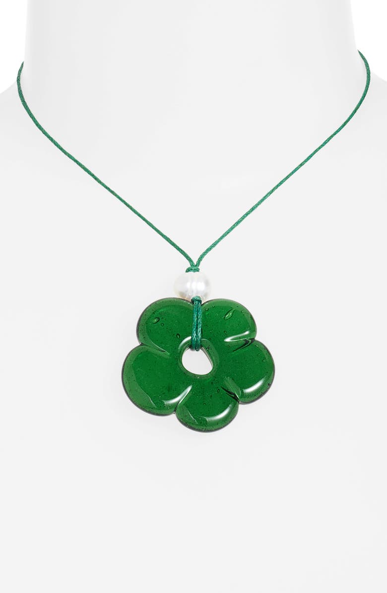 FRASIER STERLING Rhodes Floral Pendant Choker Necklace, Main, color, 