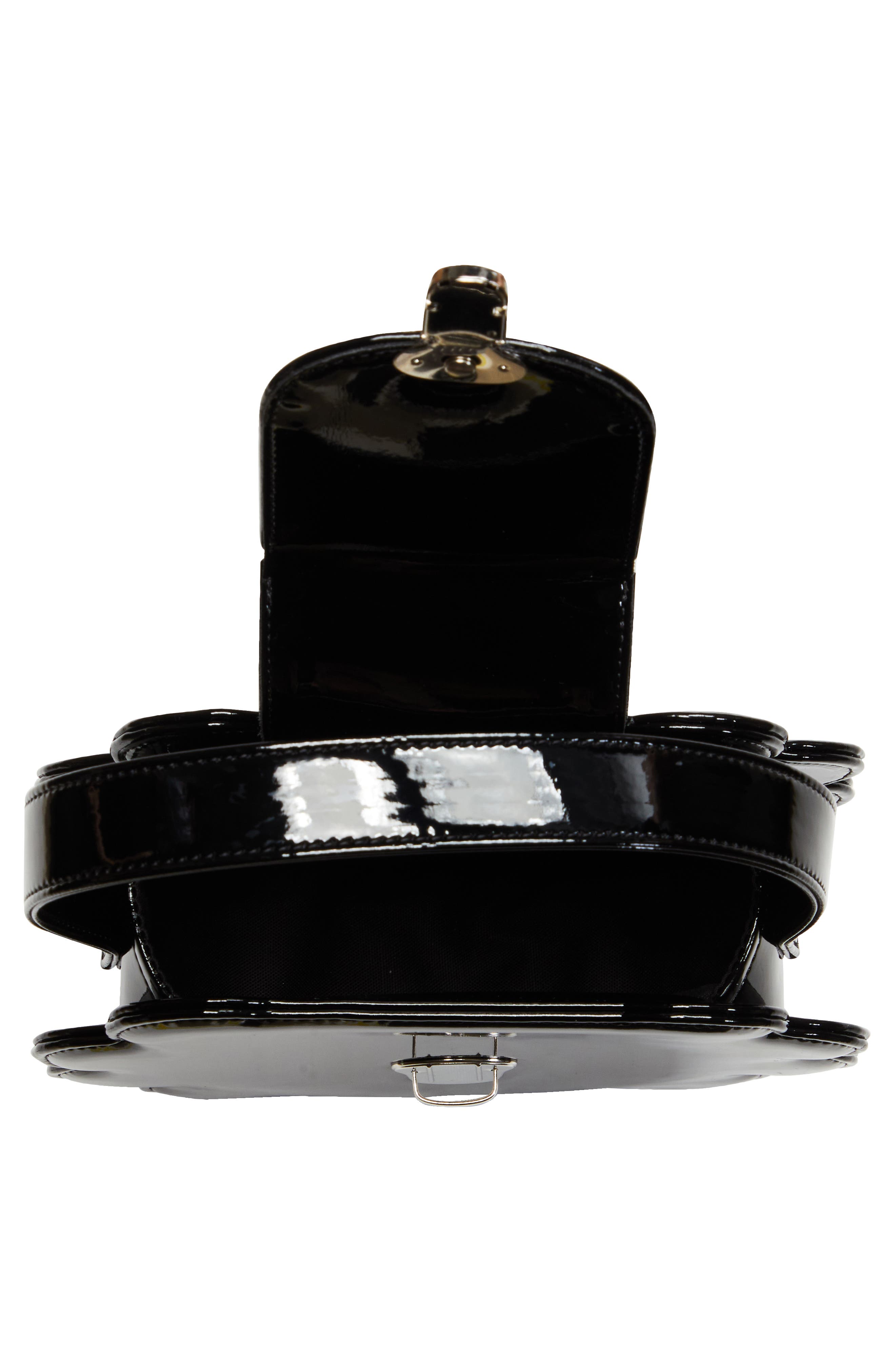 Comme des Garçons Girl Flower Patent Top Handle Bag, Alternate, color, 