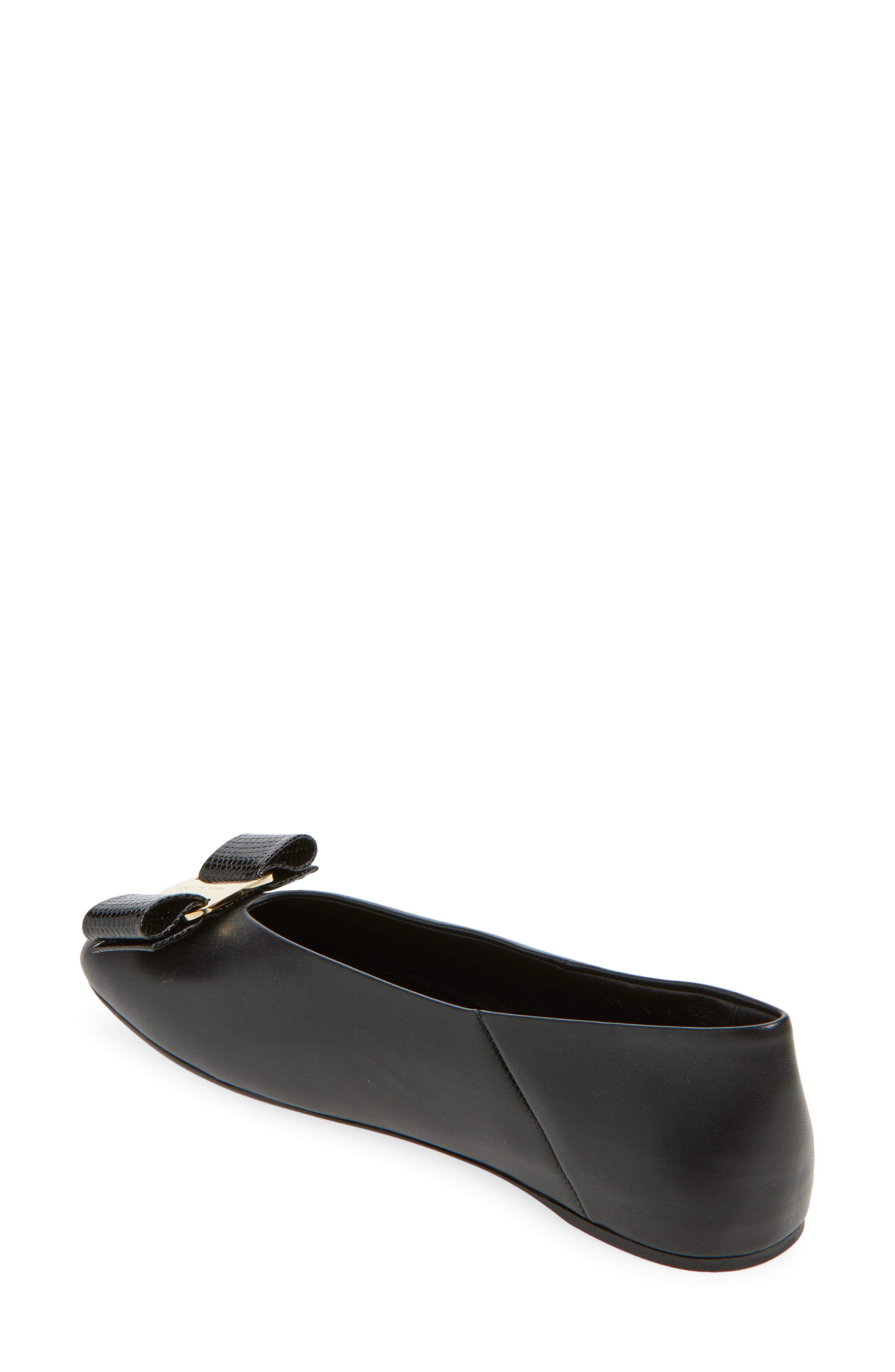 FERRAGAMO Vanna Bow Ballet Flat, Alternate, color, Nero
