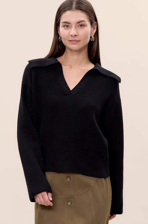 Rebecca Taylor Giselle Knit Sweater In Black