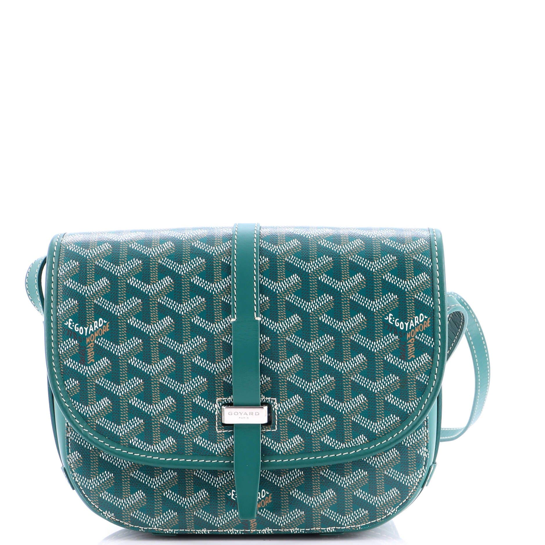 Pre-Owned Goyard Belvedere II Messenger Bag Coated Canvas PM, Main, color, Green