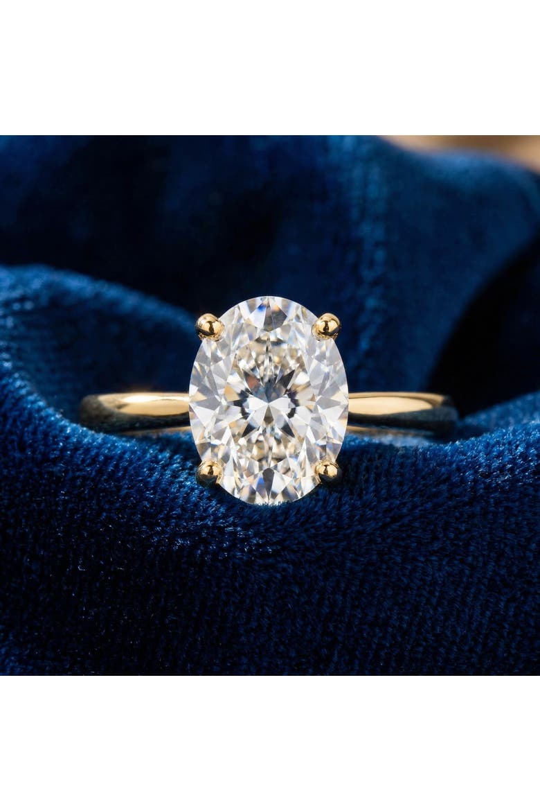 Certified 3.10Ct Oval Diamond HIdden Halo Engagement Ring 14k Gold Lab Grown, Alternate, color, 14k Yellow Gold
