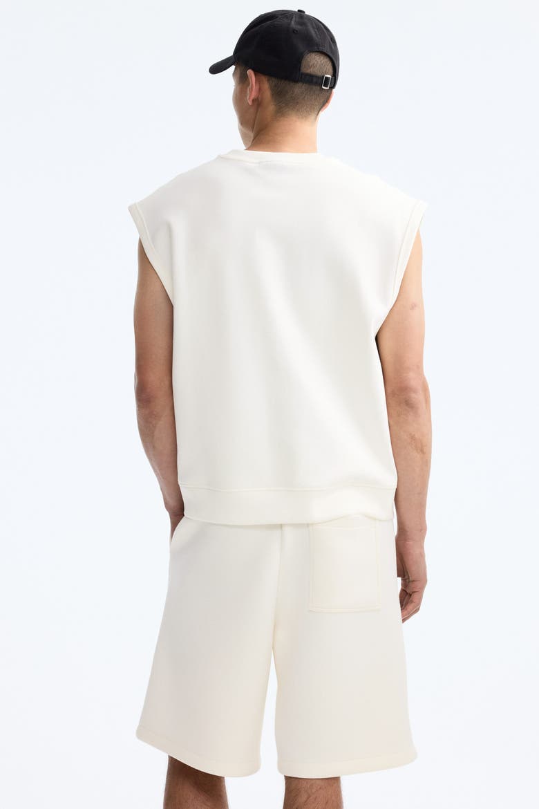 Relaxed-fit Scuba Knit Shorts, Alternate, color, Cream