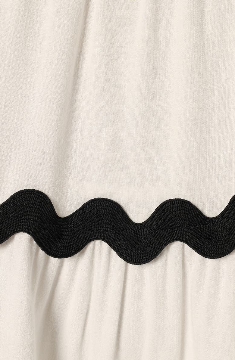 Petal & Pup Uma Rickrack Trim Linen Trapeze Dress, Alternate, color, 