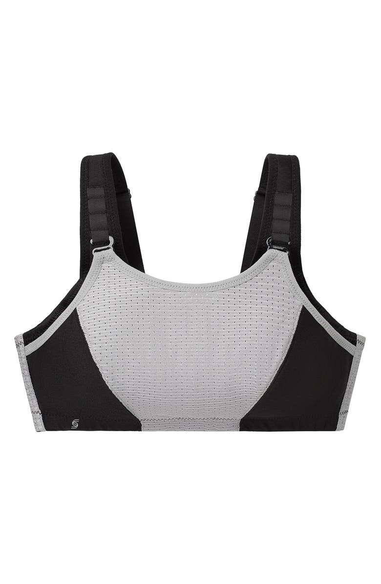 Glamorise Custom Control Sports Bra, Alternate, color, Black/Grey
