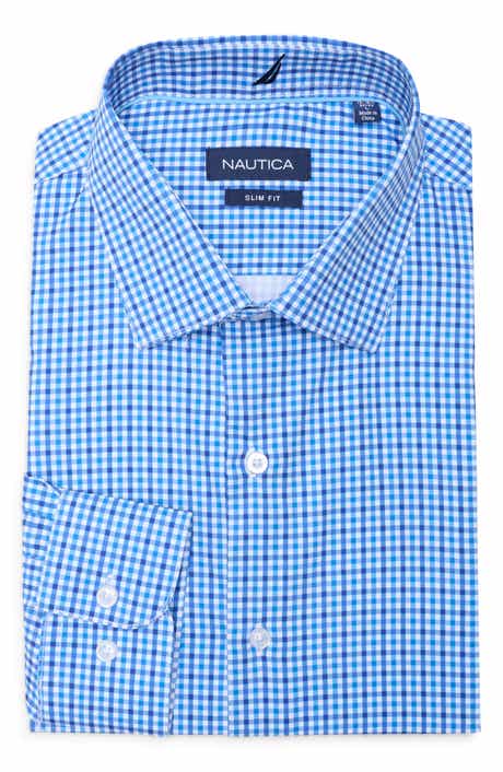 Nautica Slim Fit Check Print Dress Shirt