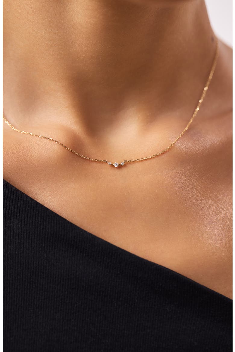 Diamond Necklace - Triple Diamond Necklace, Alternate, color, Gold