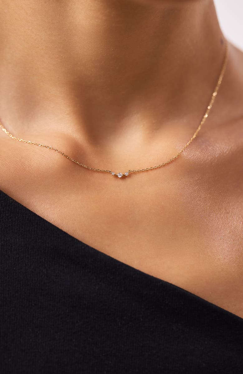 Ana Luisa Diamond Necklace - Triple Diamond Necklace, Alternate, color, Gold