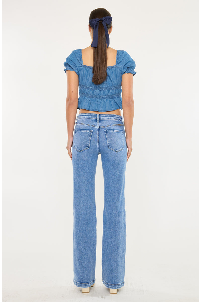 Avonlea Essentials High Rise Wide Leg Flare Jeans, Alternate, color, Medium Wash