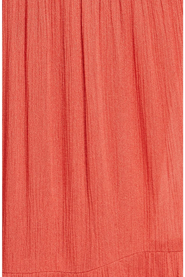 Off the Shoulder Ruffle Cover-Up Maxi Dress, Alternate, color, AUBURN