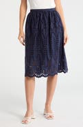 Frank & Eileen Gracie Cotton Eyelet Midi Skirt