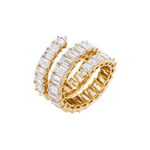 Lab Grown Diamond Emerald Eternity Coil Ring 14K