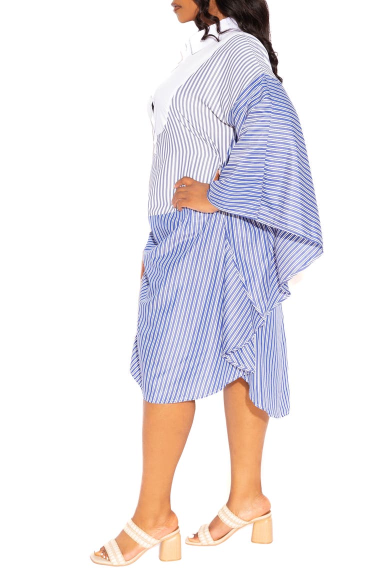 Stripe Single Sleeve Shirtdress, Alternate, color, BLUE MULTI