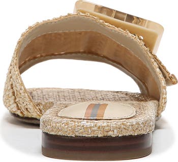 Bambi Raffia Buckle Slide Sandal
