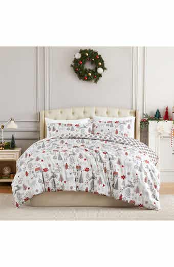 SOUTHSHORE FINE LINENS Holly Jolly Lane Oversize Holiday Duvet Set
